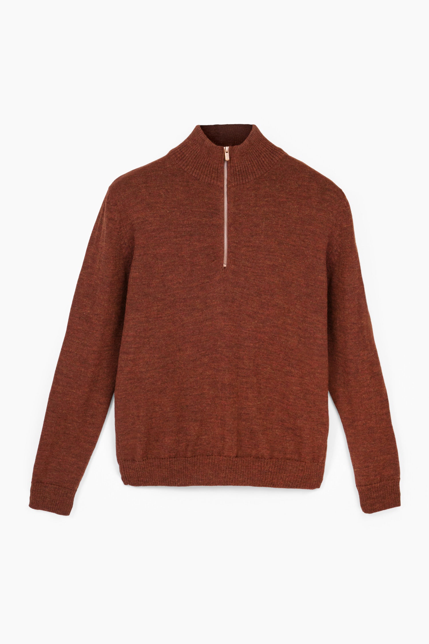 Half Zip Cardigan Mahogany