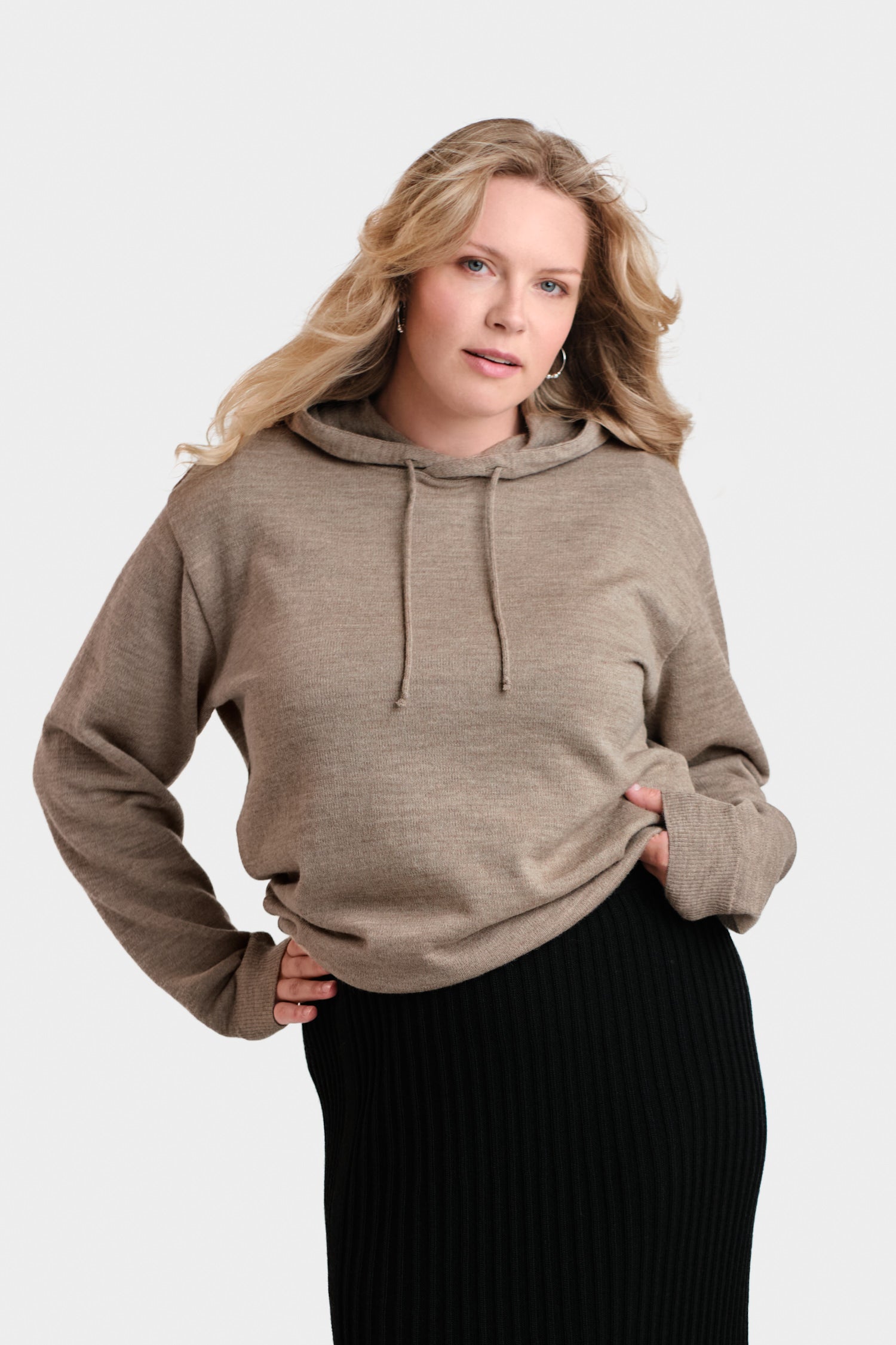 Hoodie Hooded Sweater Dark Greige