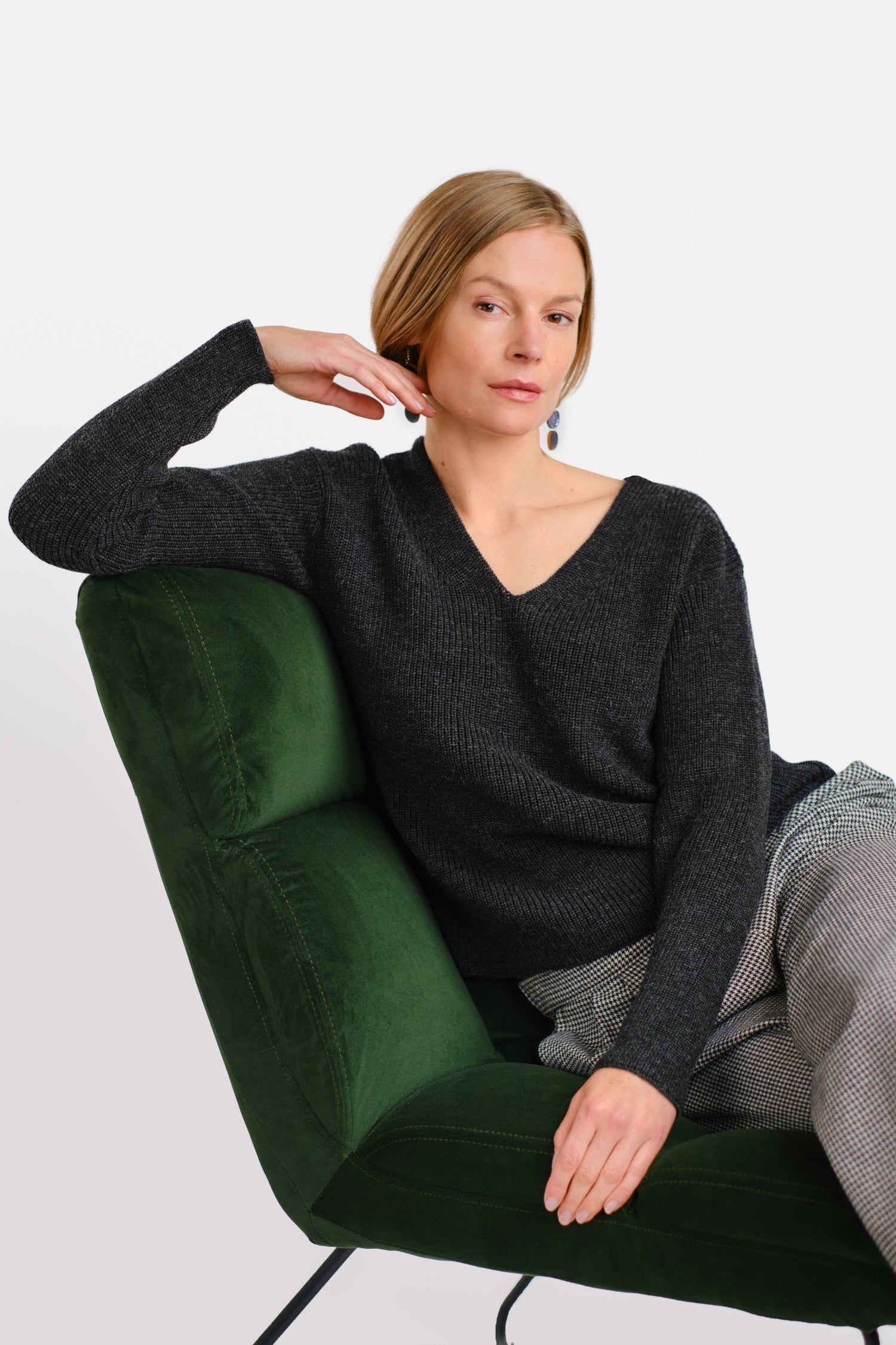 CHUNKY knit sweater, dark grey