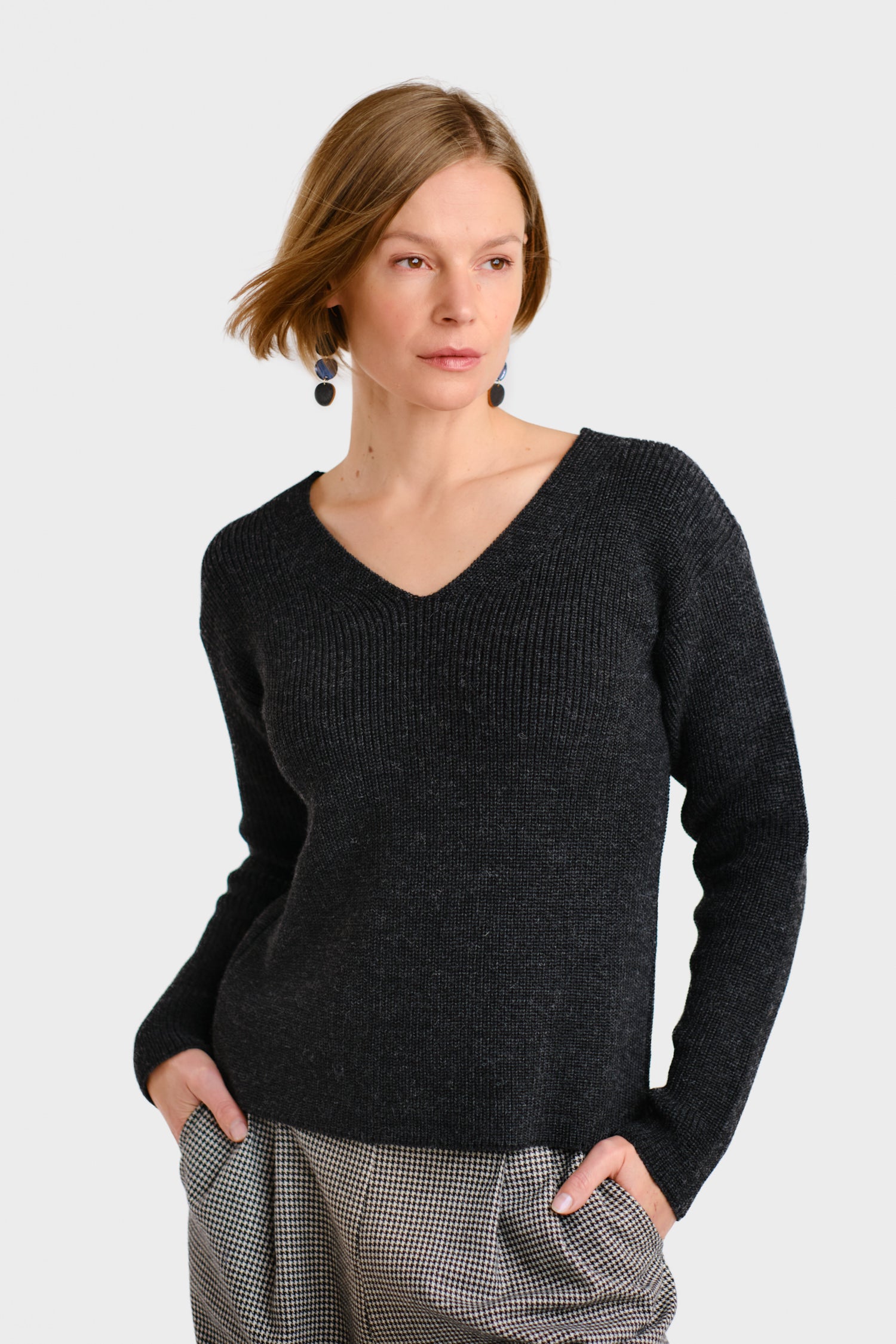 CHUNKY knit sweater, dark grey