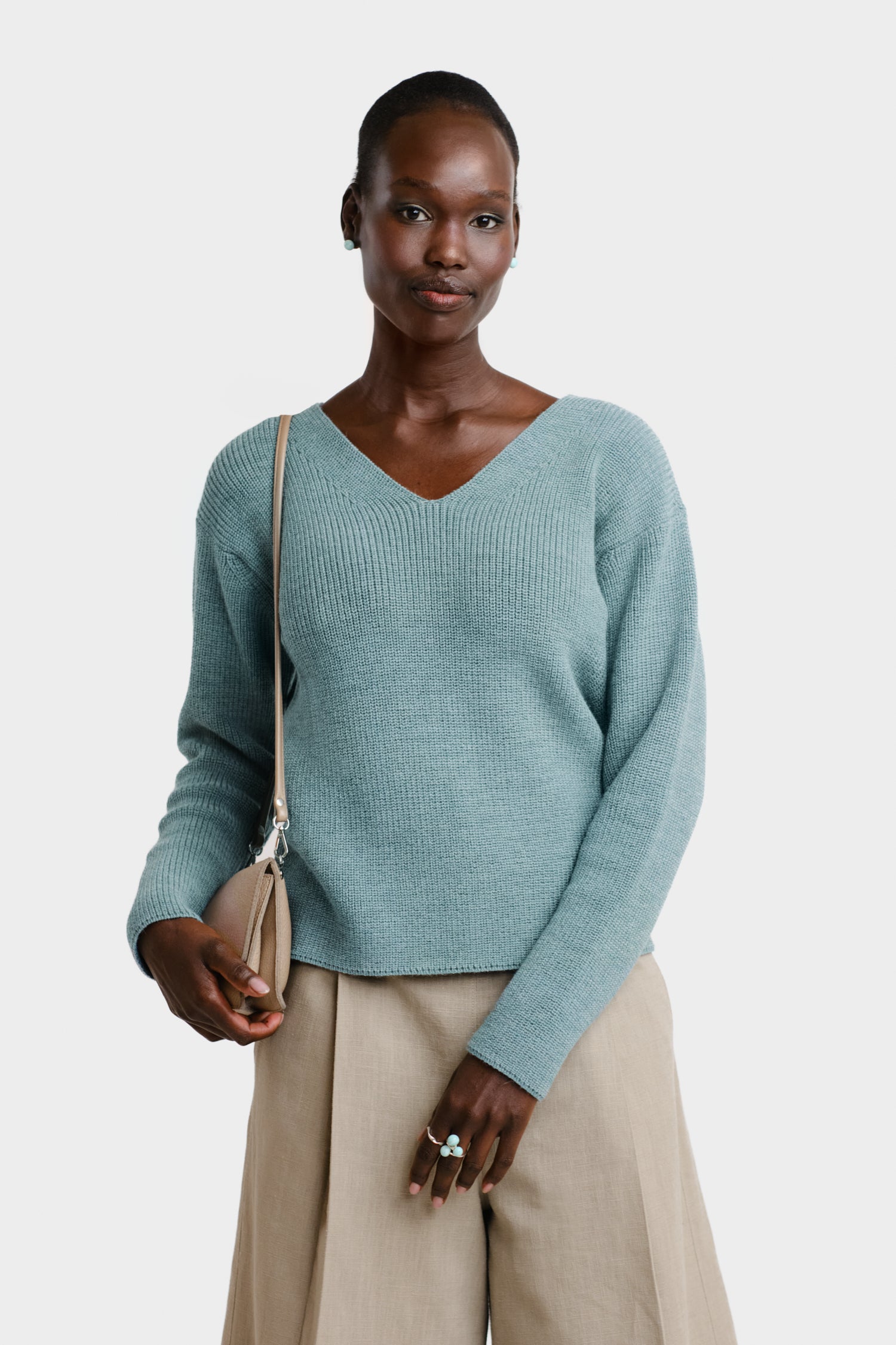 Chunky Knit Sweater Light Turquoise