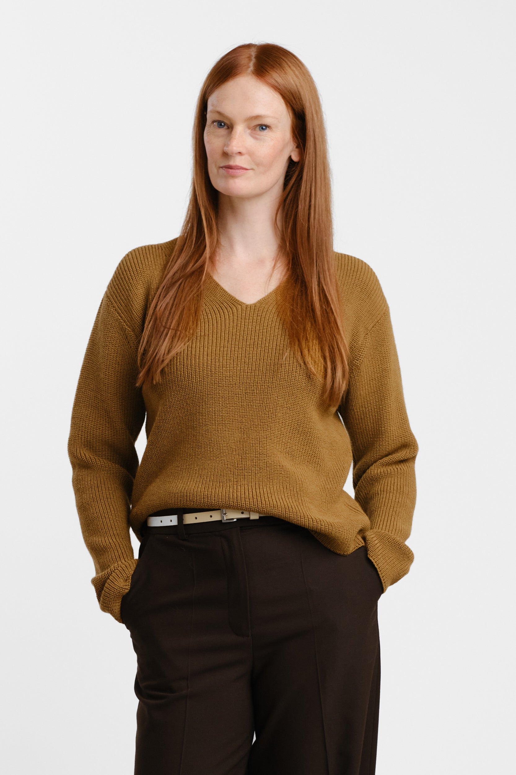 CHUNKY knit sweater, ochre