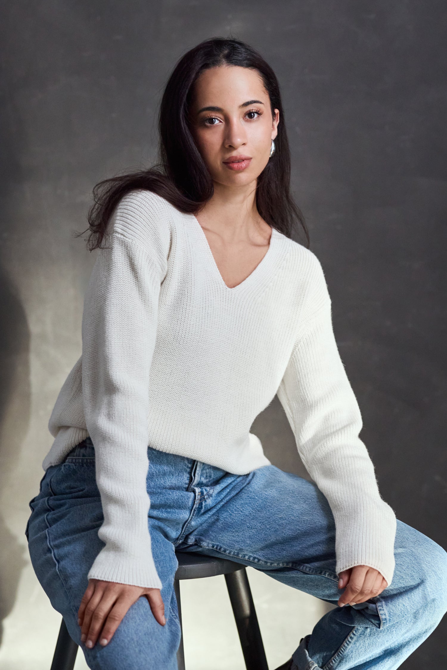 Chunky Knit Sweater White