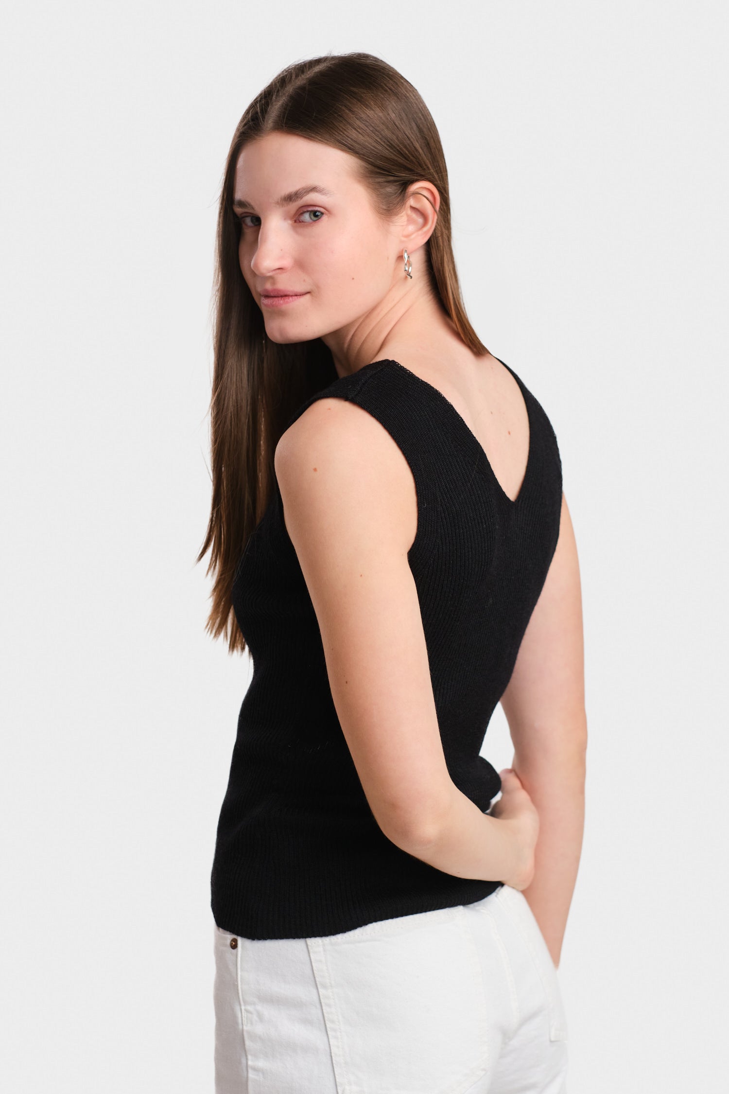 Flow Knitted Top Black