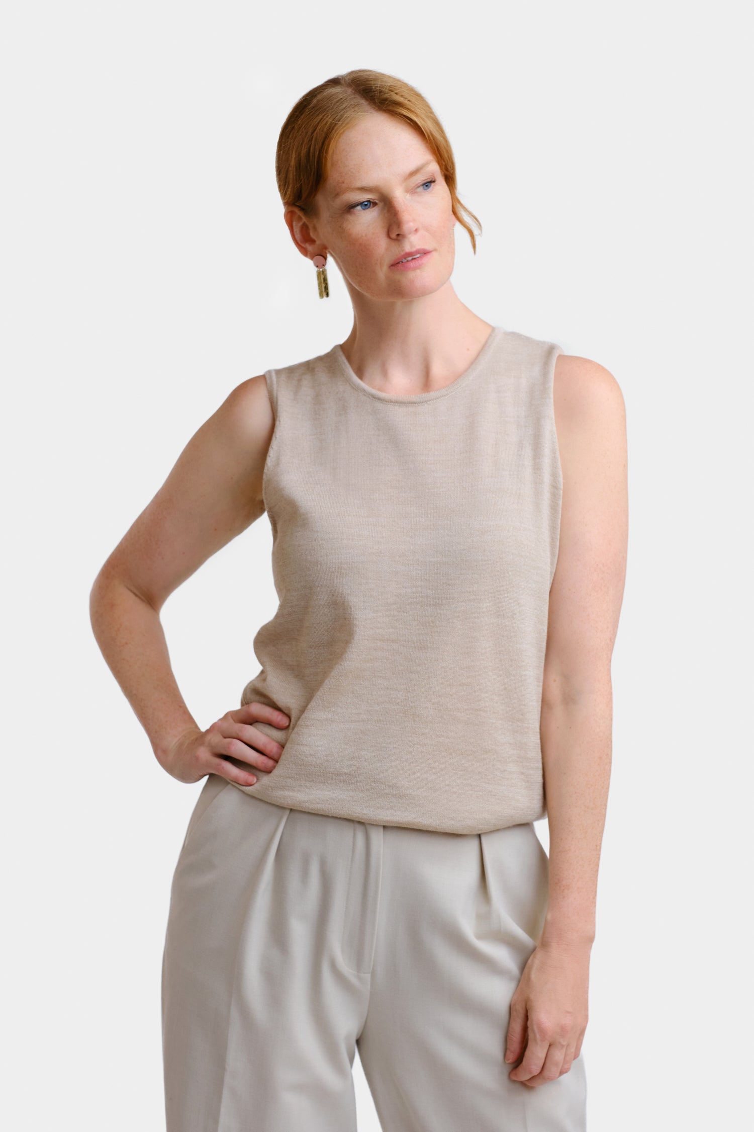Sense Knitted Top Beige