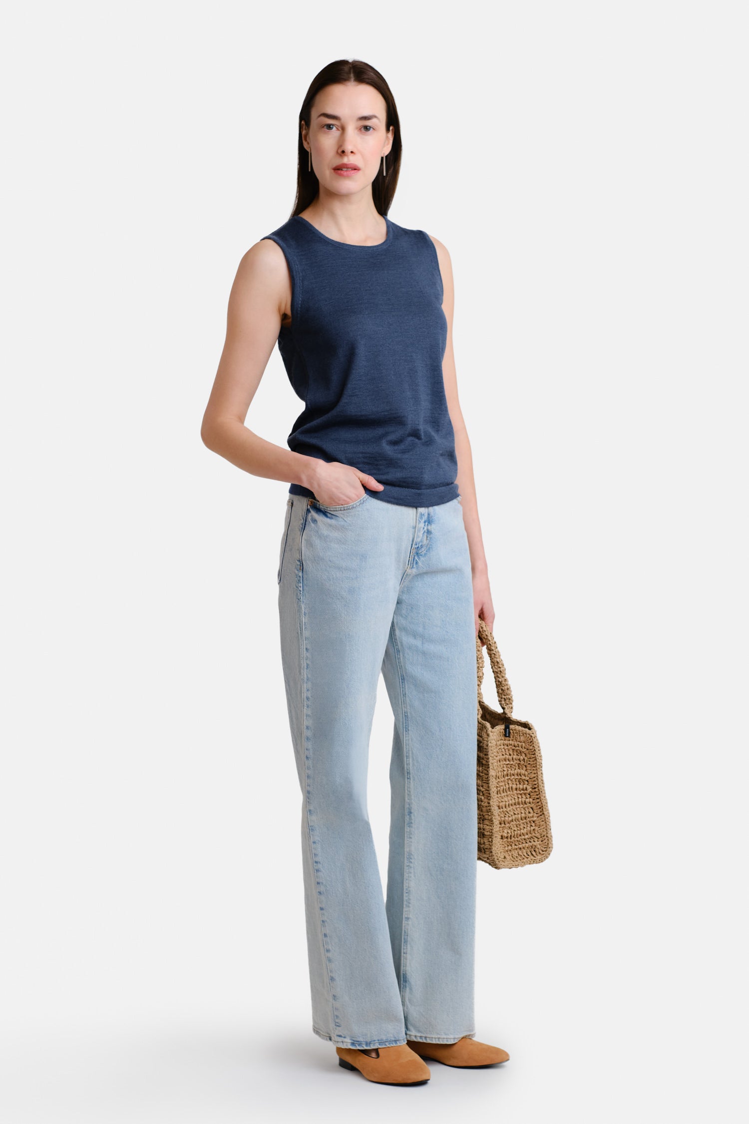 Sense Knitted Top Denimblue_32647