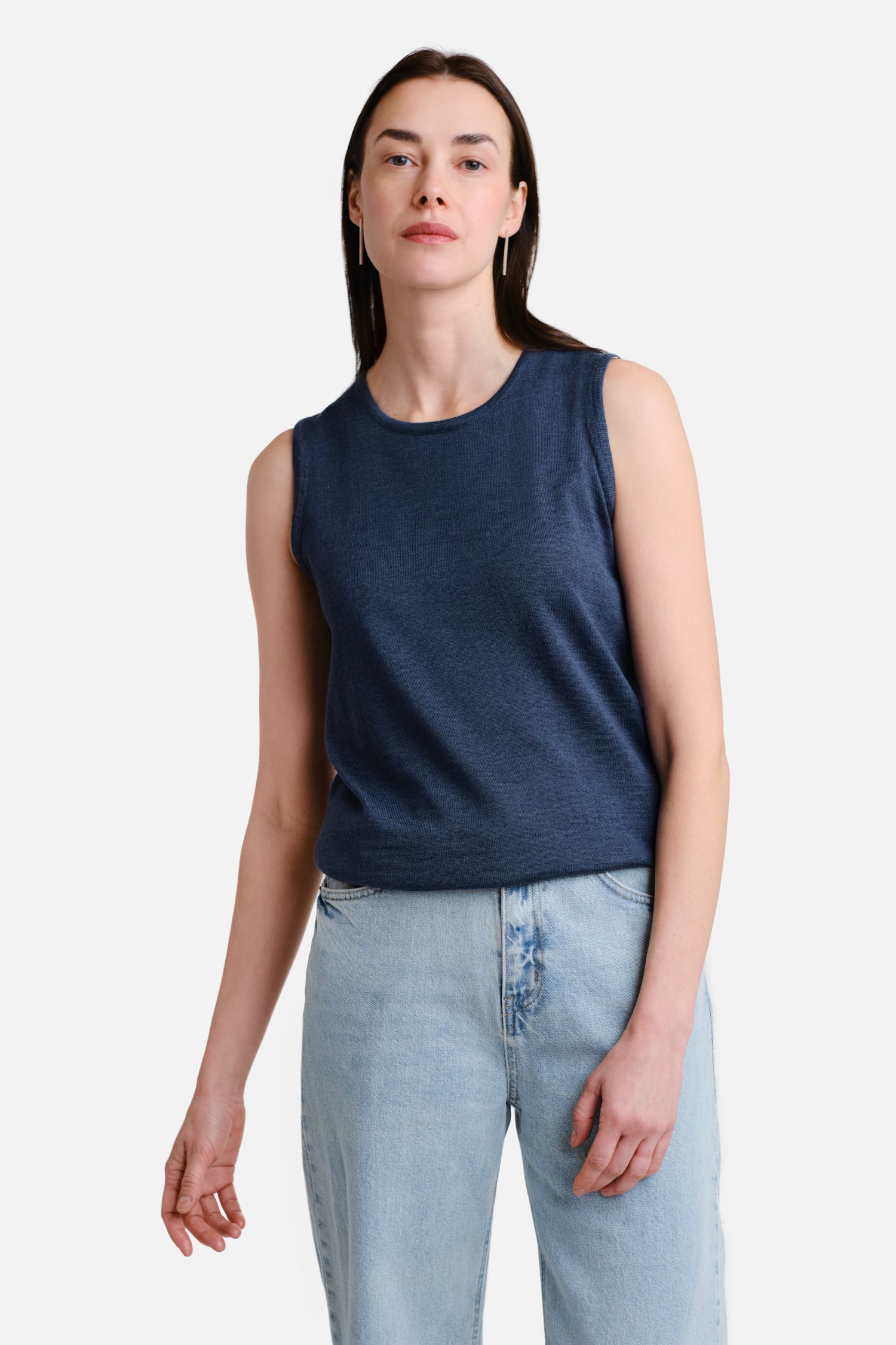 Sense Knitted Top Denimblue_32647