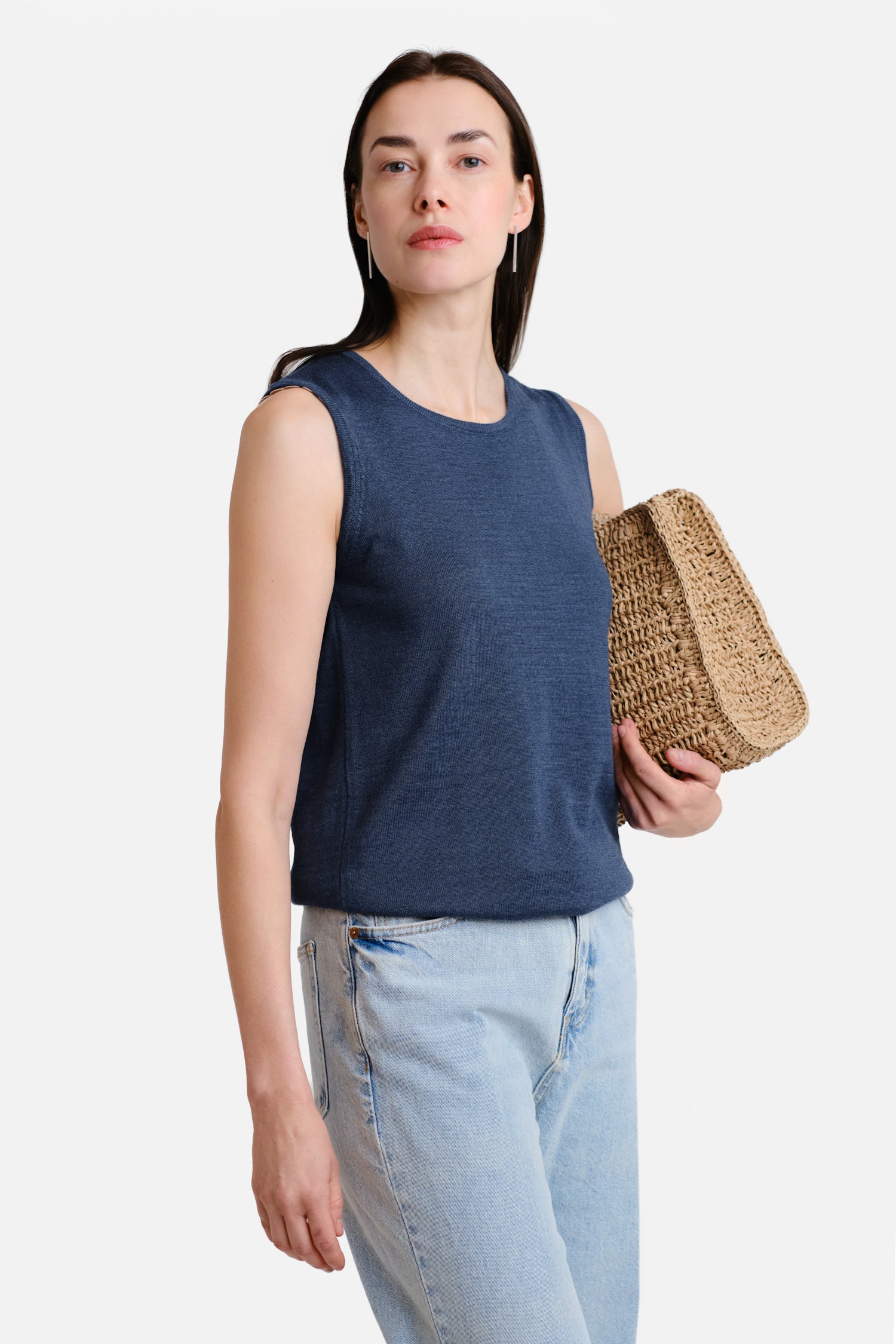 Sense Knitted Top Denimblue_32647