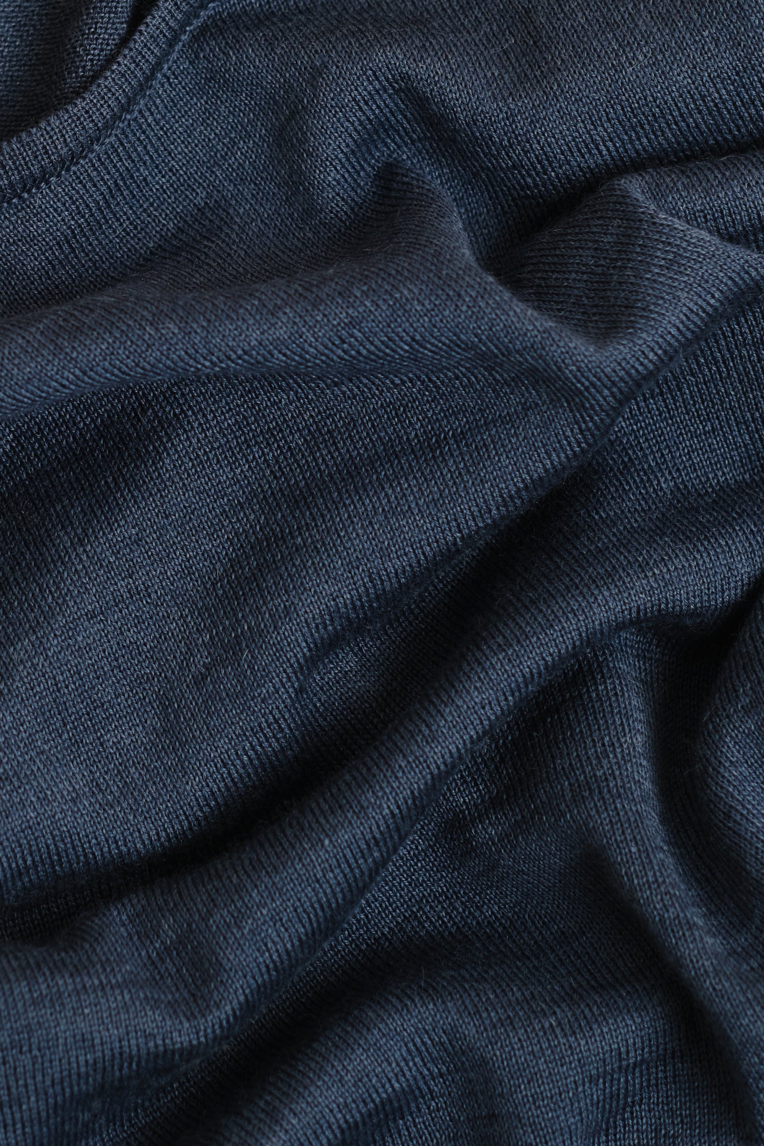Simple Knit T Shirt Denim Blue