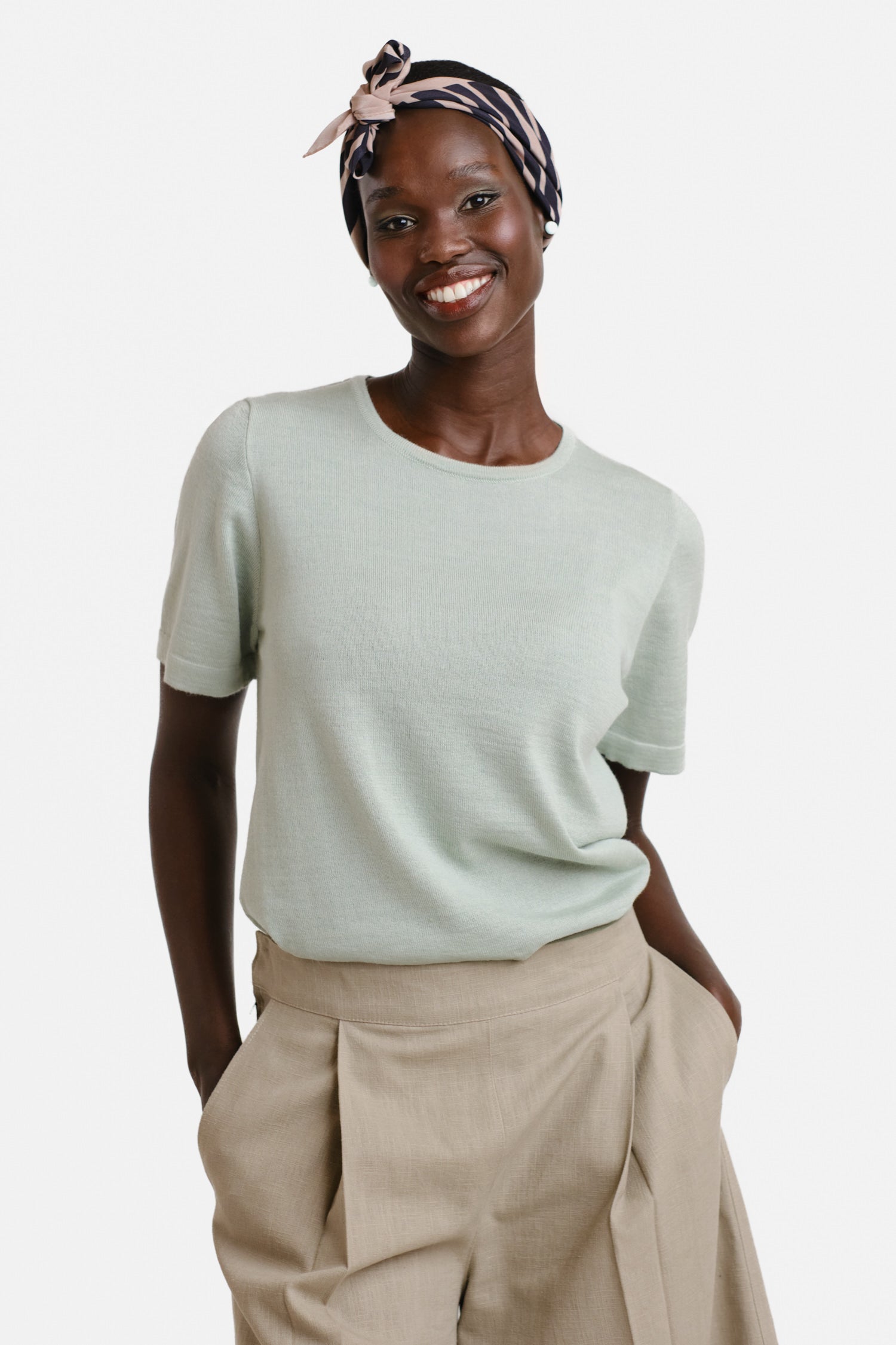 Simple Knit T Shirt Mint