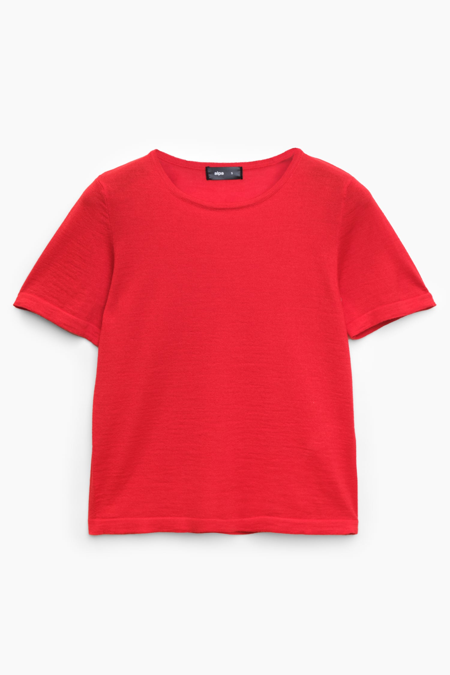 Simple Knit T Shirt Scarletred