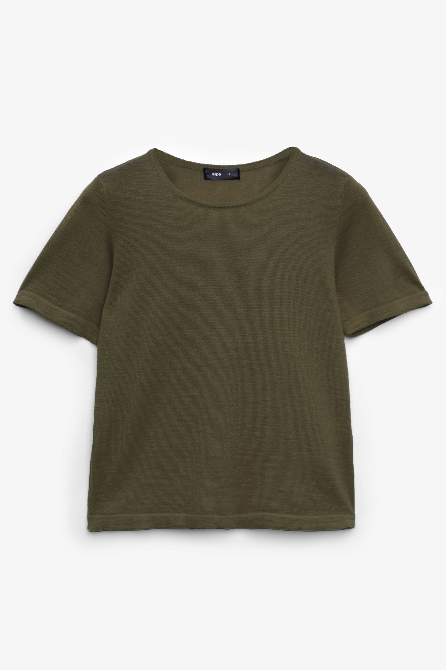 Simple Knit T Shirt Dark Olive