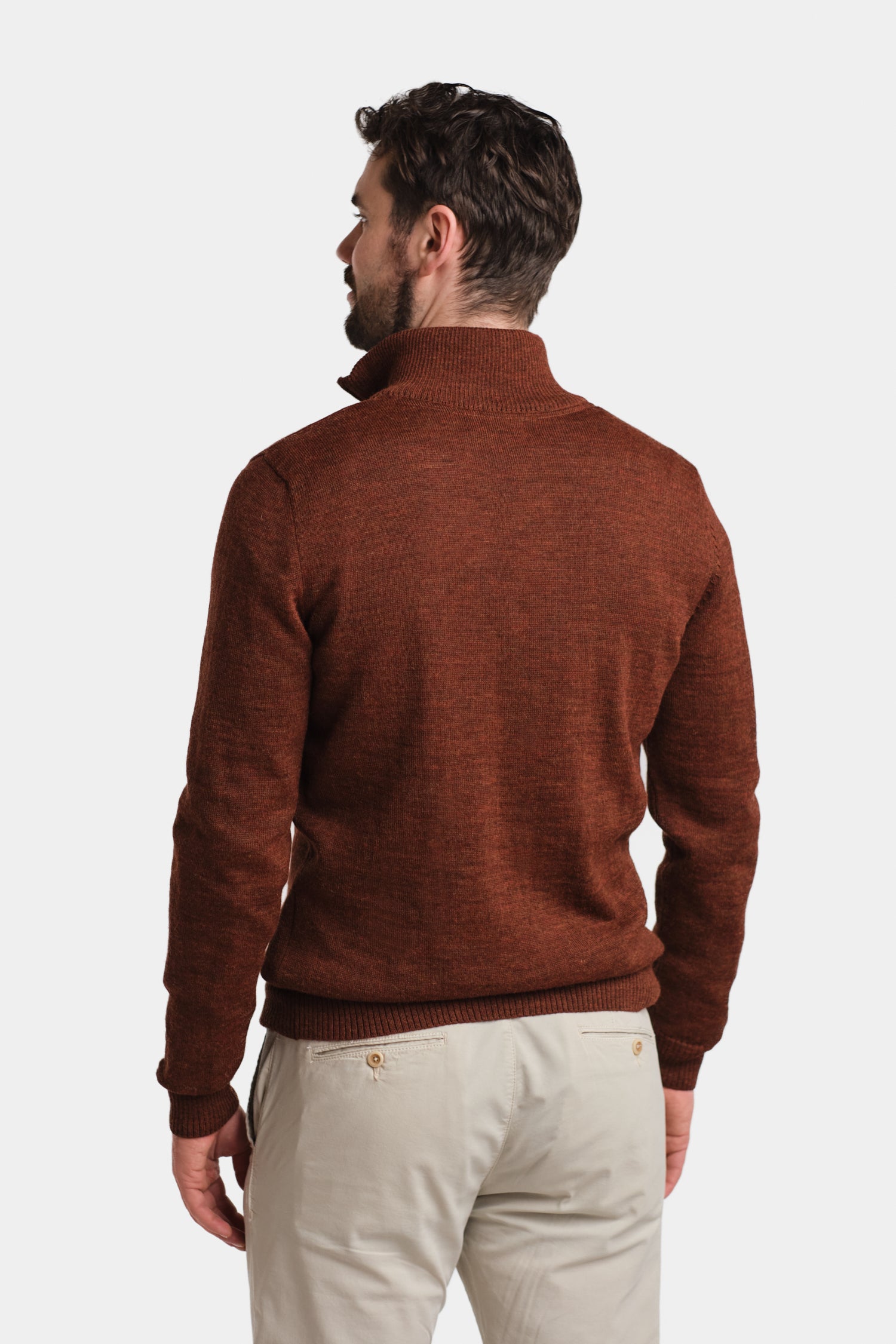 HALF ZIP cardigan, mahogany | Alpa