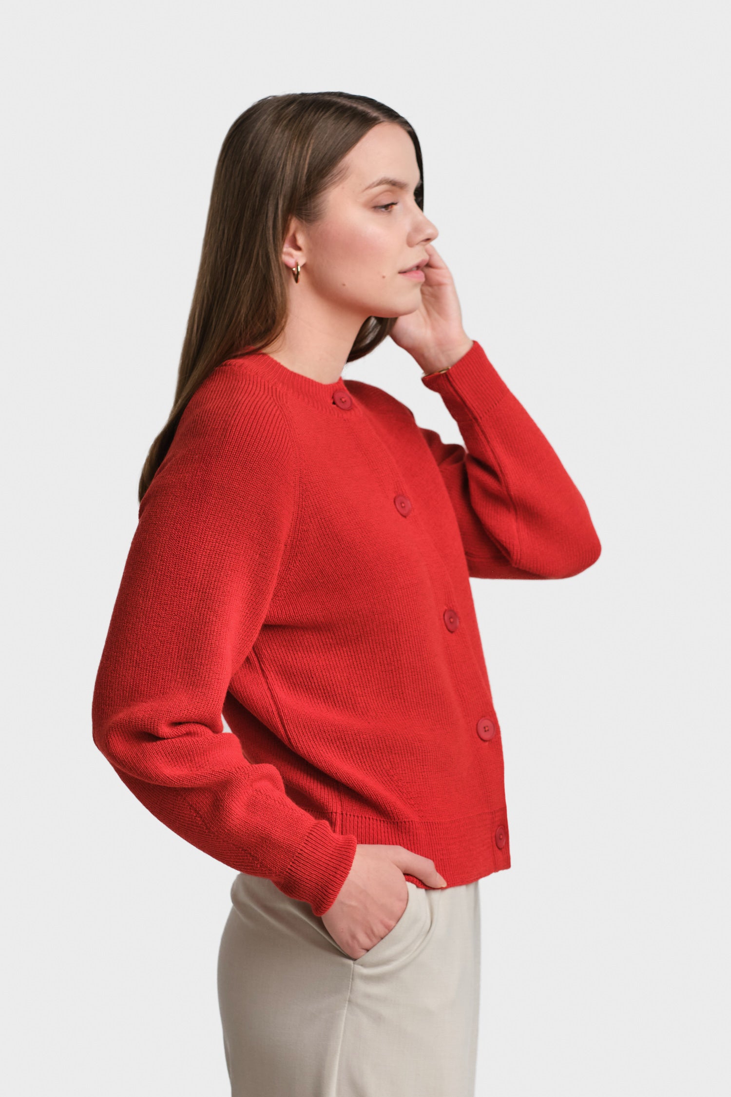 Soon Cardigan Cadmium Red