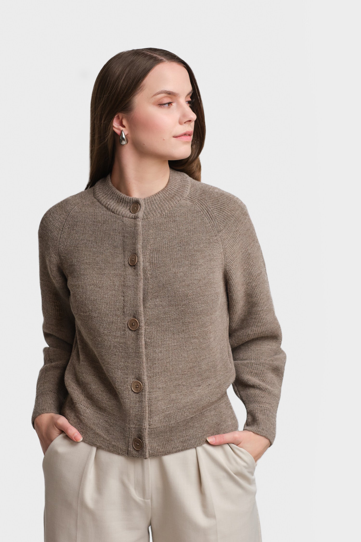 SOON cardigan, dark greige | Alpa