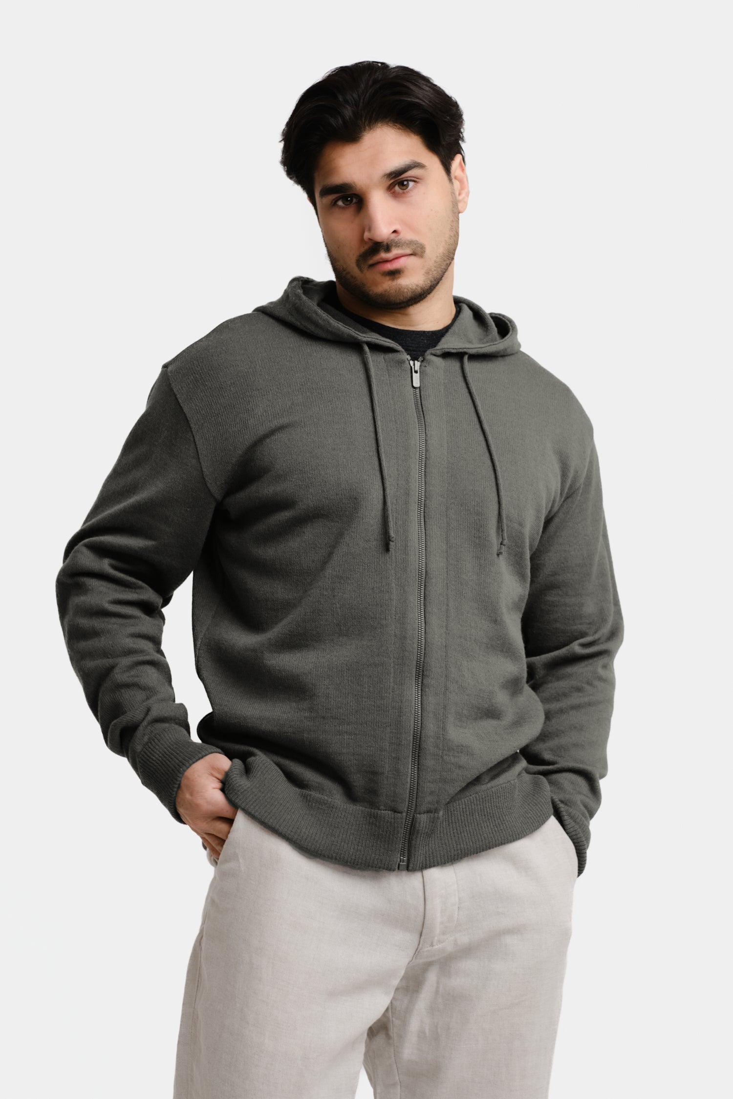 Zip-up Hoodie(チャコール) Sサイズ HOODIE ZIP alpaca hoodie, cypress | Alpa