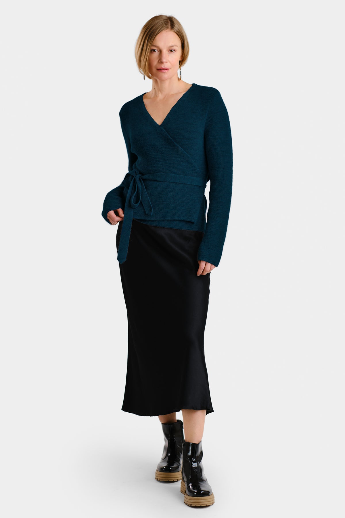 CALM cardigan, dark petrol