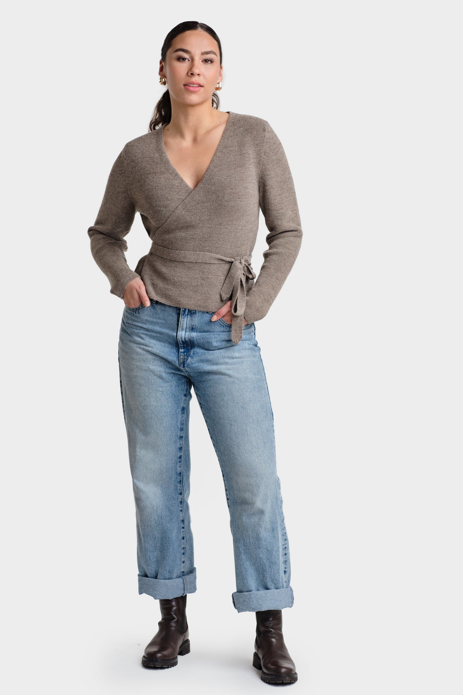 Calm Cardigan Dark Greige