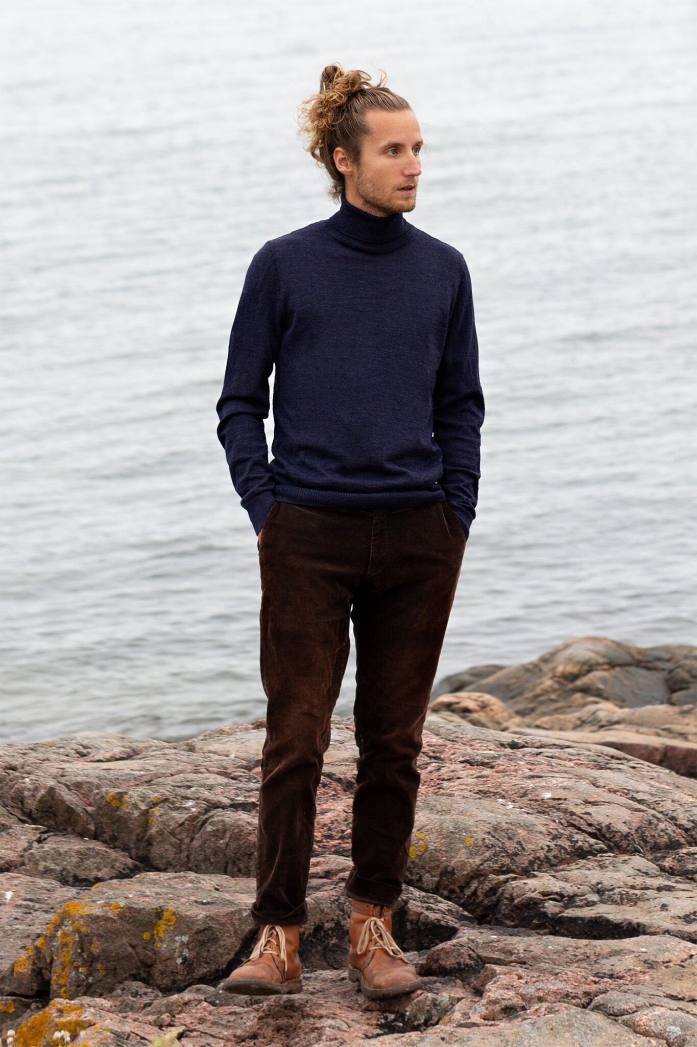 Turtleneck Navy Roll Neck